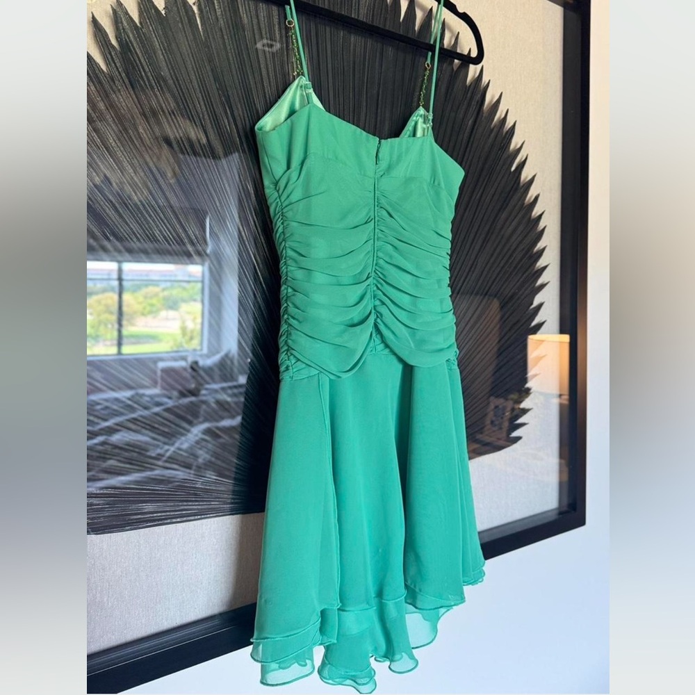 ABS by Allen Schwartz Emerald Green Beaded Dress - Picture 3 of 6
